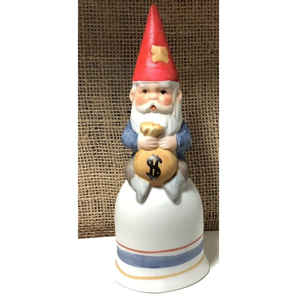 Gnome Bell  Vintage 1979 Hand painted MSR imports elves pixies Hand Bell